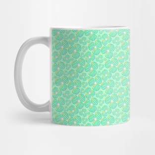 Green Floral Pattern Mug